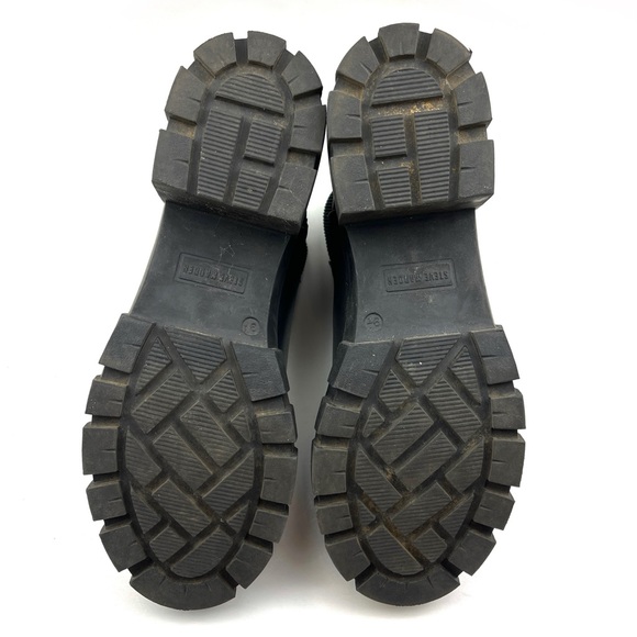 Steve Madden Hola Black Vegan Leather Lug Sole Chelsea Platform Boots size 9.5 - Picture 8 of 9